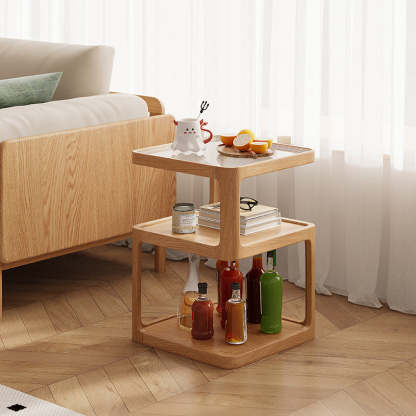 Nordic Wood Glass 3-Tier Coffee Table