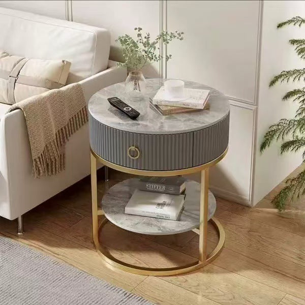 Minimalist Rock 1-Drawer 2-Tier End Table