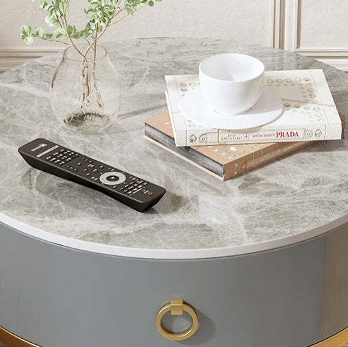 Minimalist Rock 1-Drawer 2-Tier End Table