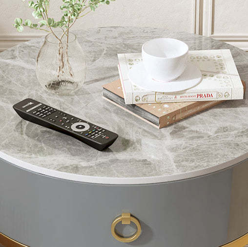 Minimalist Rock 1-Drawer 2-Tier End Table