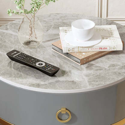 Minimalist Rock 1-Drawer 2-Tier End Table