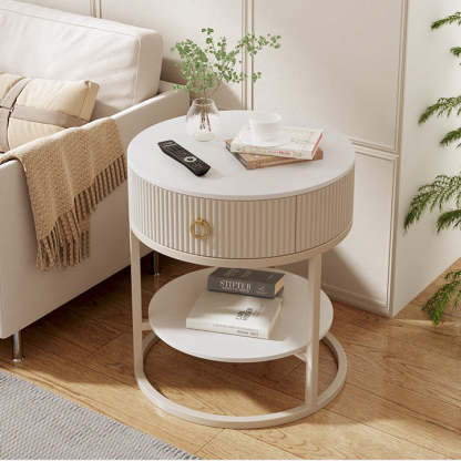 Minimalist Rock 1-Drawer 2-Tier End Table