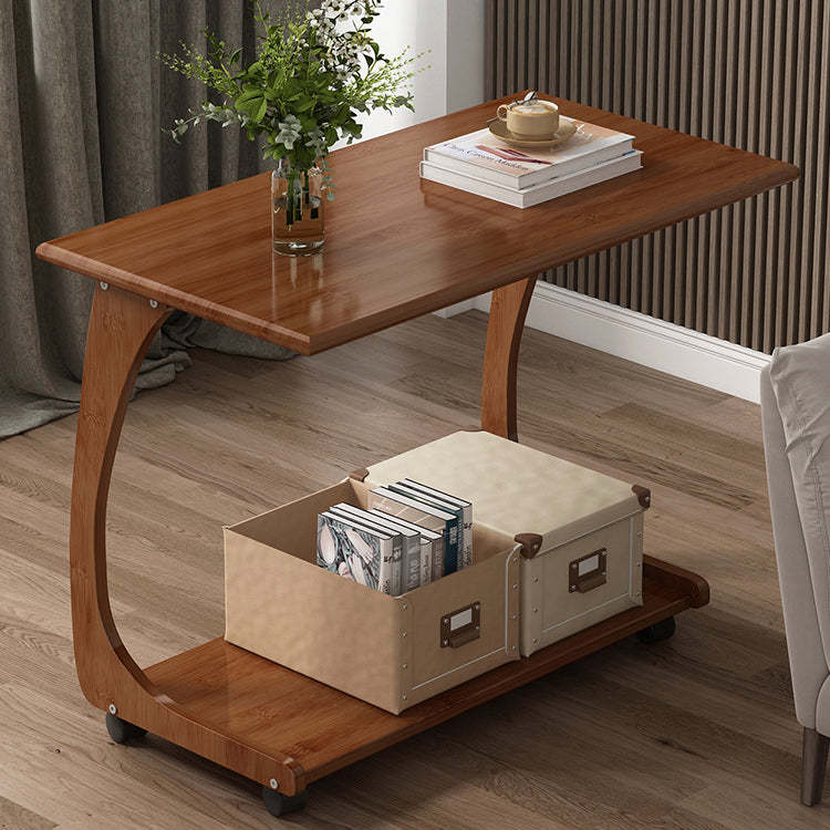 Walnut bamboo nan plank end & side tables - minimalist — 19.69" L x 15.75" W x 25.2" H