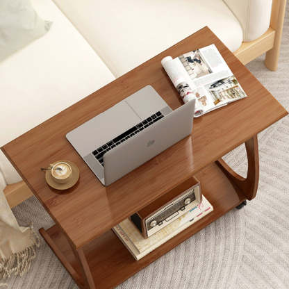Minimalist Nan Bamboo Plank 2-Tier End Table