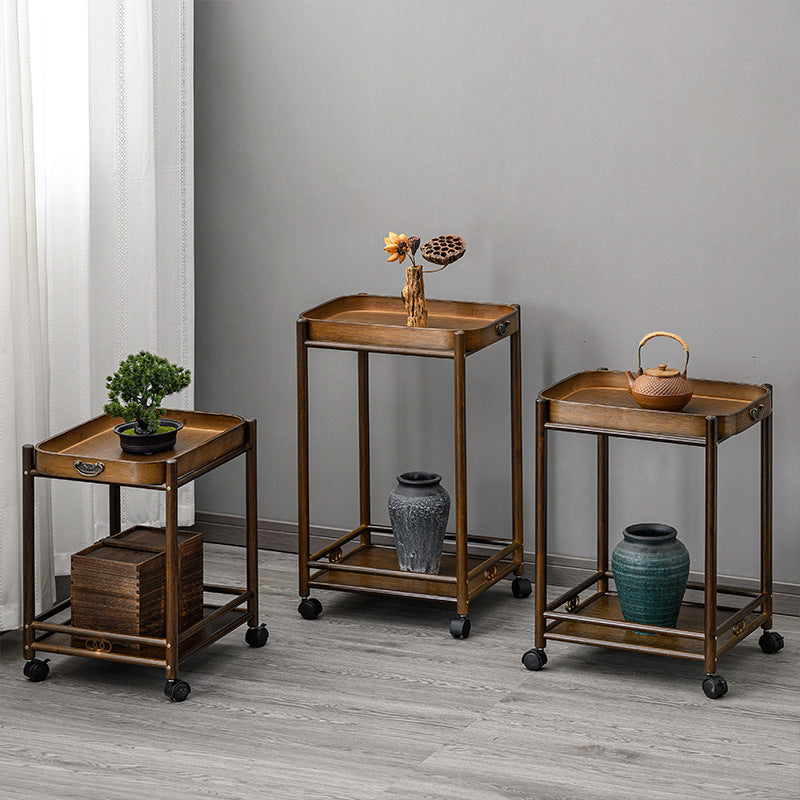 Chinese Nan Bamboo 2-Tier End Table