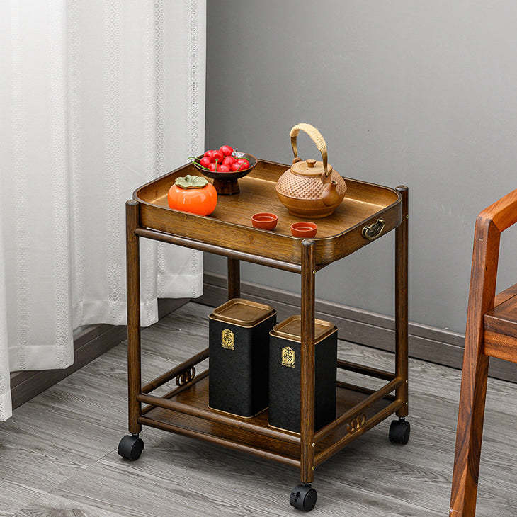 Chinese Nan Bamboo 2-Tier End Table
