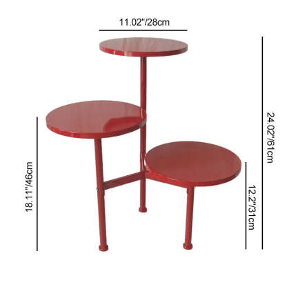 Art Deco Multi-Tier Round Iron 3-Tier End Table