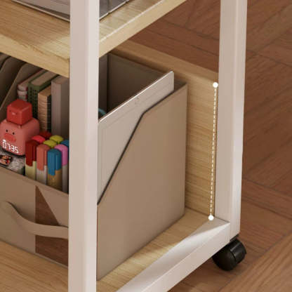 Minimalist Oak Plank Metal 2/3-Tier End Table