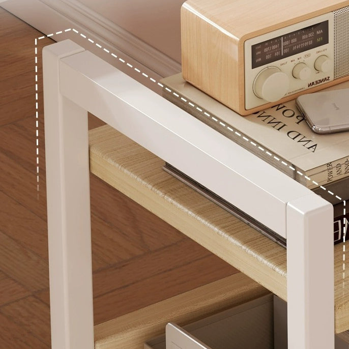 Minimalist Oak Plank Metal 2/3-Tier End Table