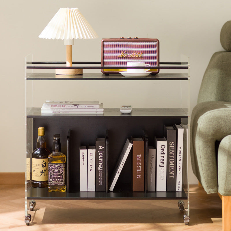 Minimalist Bamboo Acrylic End Table 3-Tier