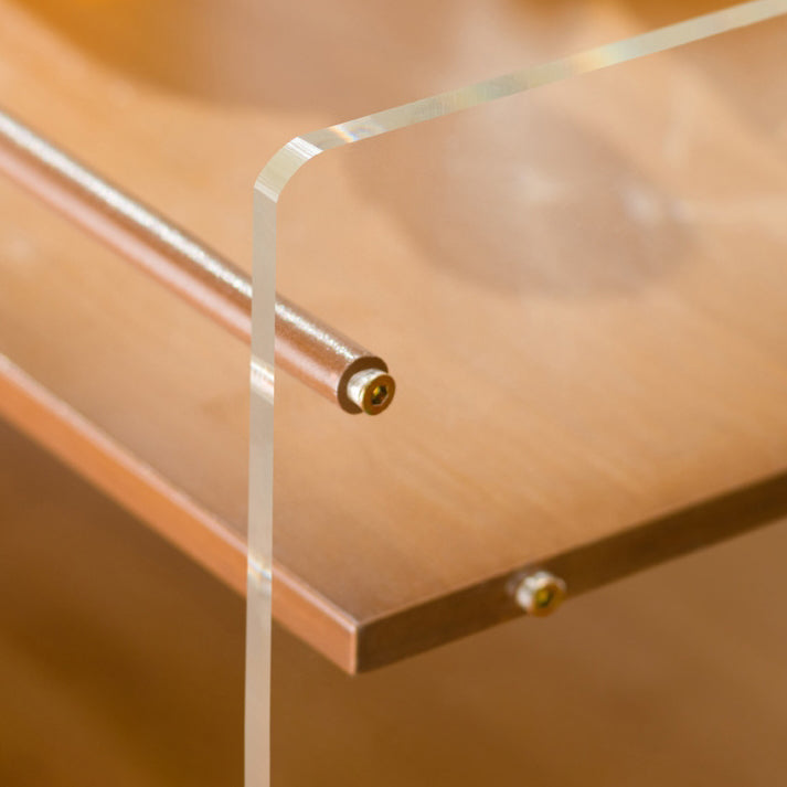 Minimalist Bamboo Acrylic End Table 3-Tier