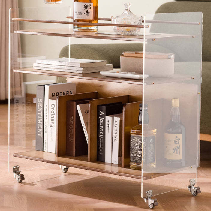 Minimalist Bamboo Acrylic End Table 3-Tier