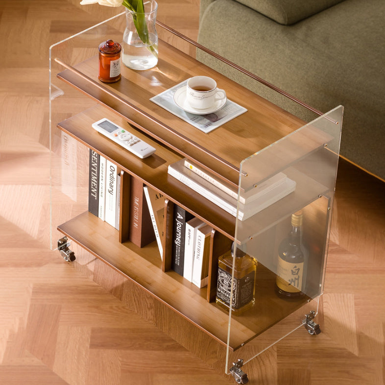 Minimalist Bamboo Acrylic End Table 3-Tier