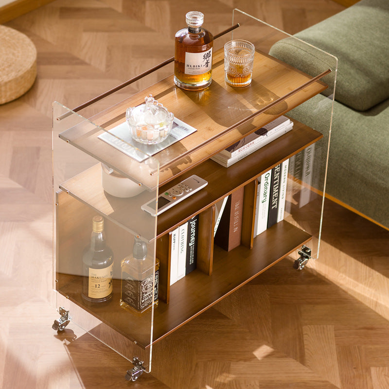 Minimalist Bamboo Acrylic End Table 3-Tier