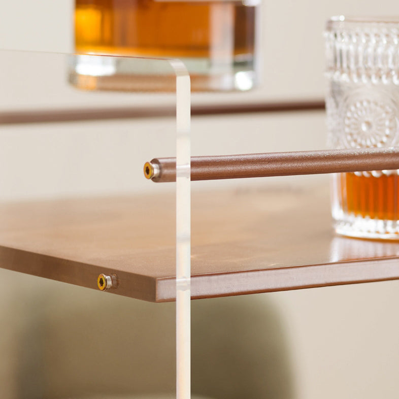 Minimalist Bamboo Acrylic End Table 3-Tier — Black