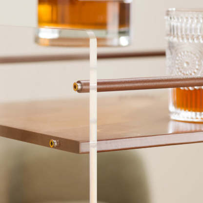 Minimalist Bamboo Acrylic End Table 3-Tier — Black