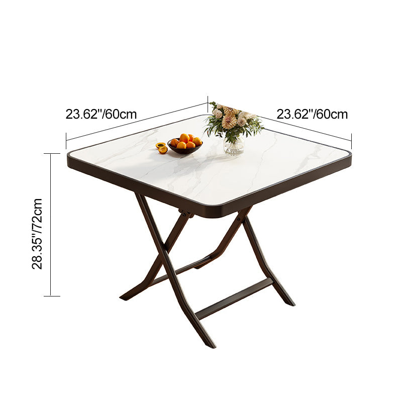 Minimalist Foldable Marble Metal Dining Table