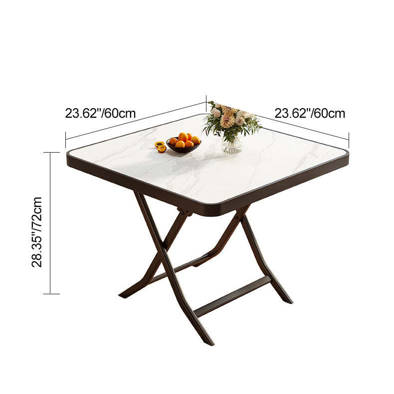 Minimalist Foldable Marble Metal Dining Table