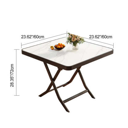 Minimalist Foldable Marble Metal Dining Table