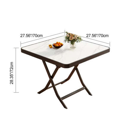 Minimalist Foldable Marble Metal Dining Table