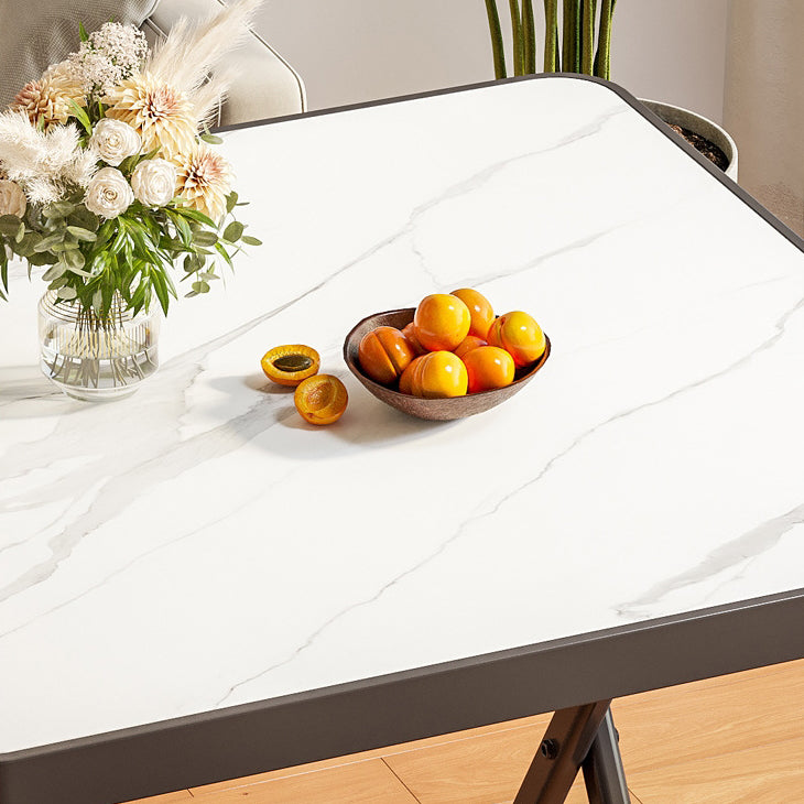 Minimalist Foldable Marble Metal Dining Table