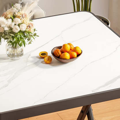 Minimalist Foldable Marble Metal Dining Table