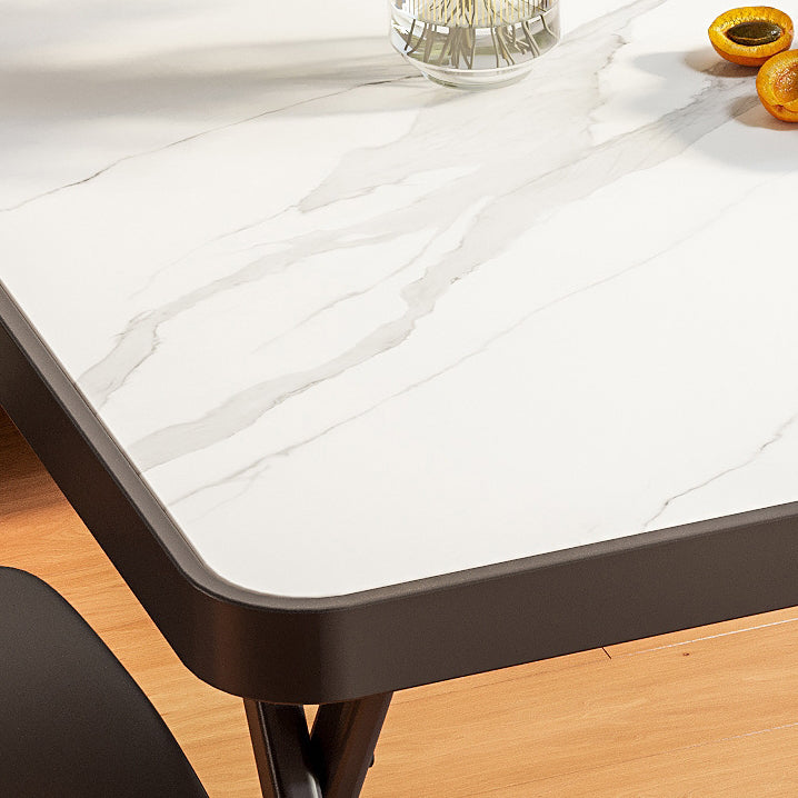 Minimalist Foldable Marble Metal Dining Table