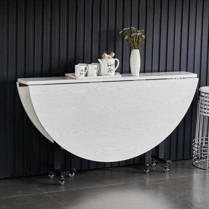 Minimalist Foldable Round Steel Dining Table for 5-8