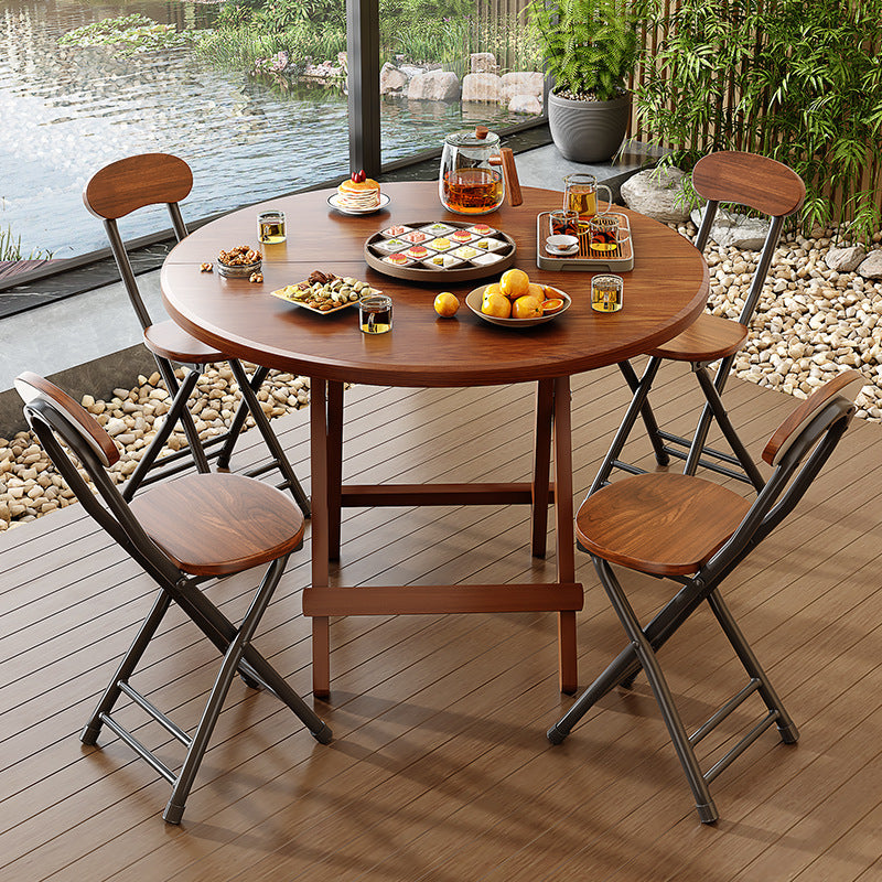 Minimalist Foldable X-Base Round Dining Table for 2-6