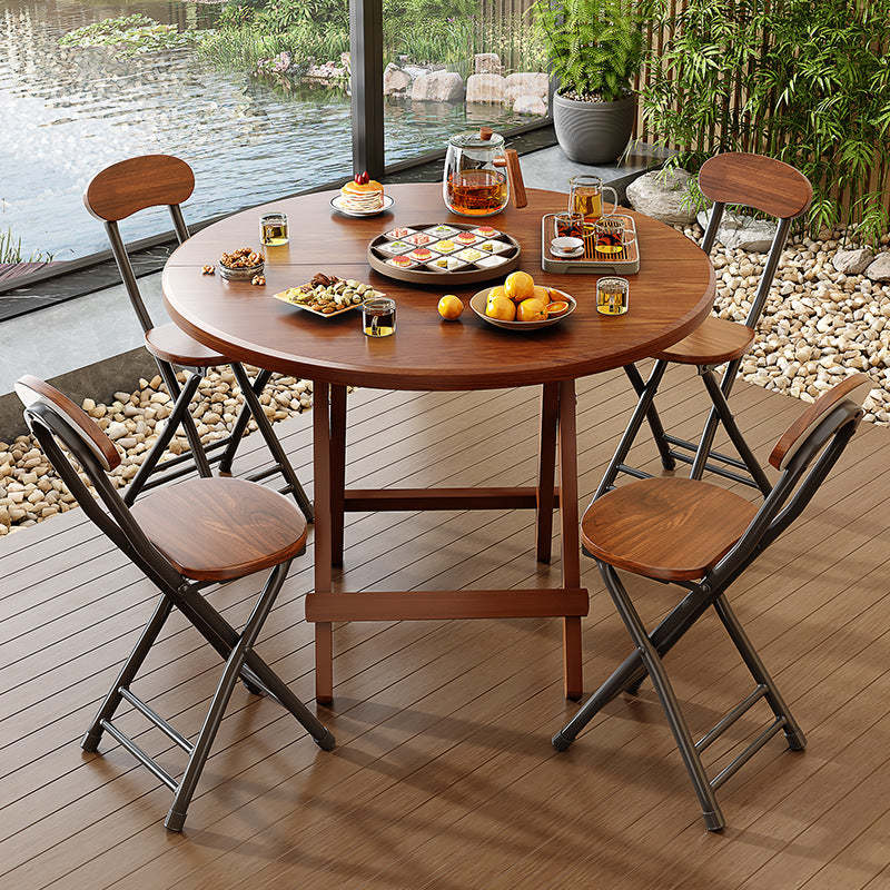 Minimalist Foldable X-Base Round Dining Table for 2-6