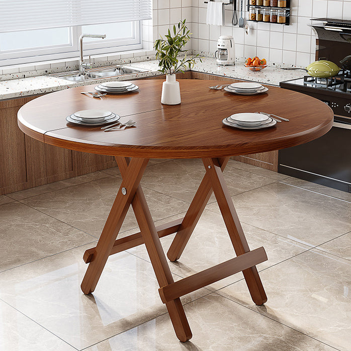 Minimalist Foldable X-Base Round Dining Table for 2-6