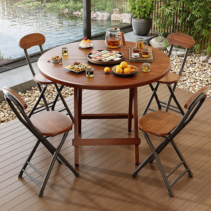 Minimalist Foldable X-Base Round Dining Table for 2-6