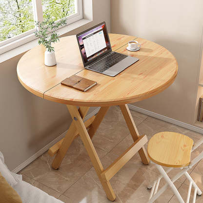 Minimalist Foldable X-Base Round Dining Table for 2-6