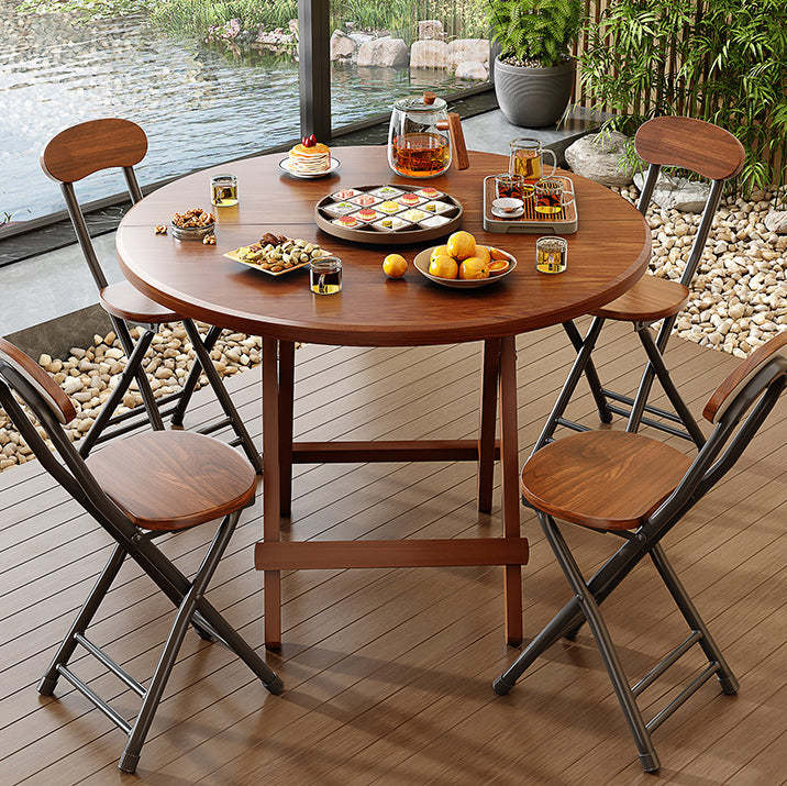 Minimalist Foldable X-Base Round Dining Table for 2-6