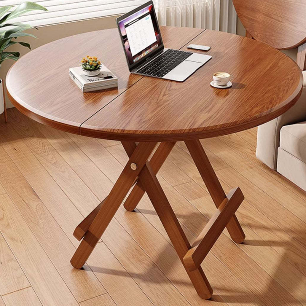 Minimalist Foldable X-Base Round Dining Table for 2-6