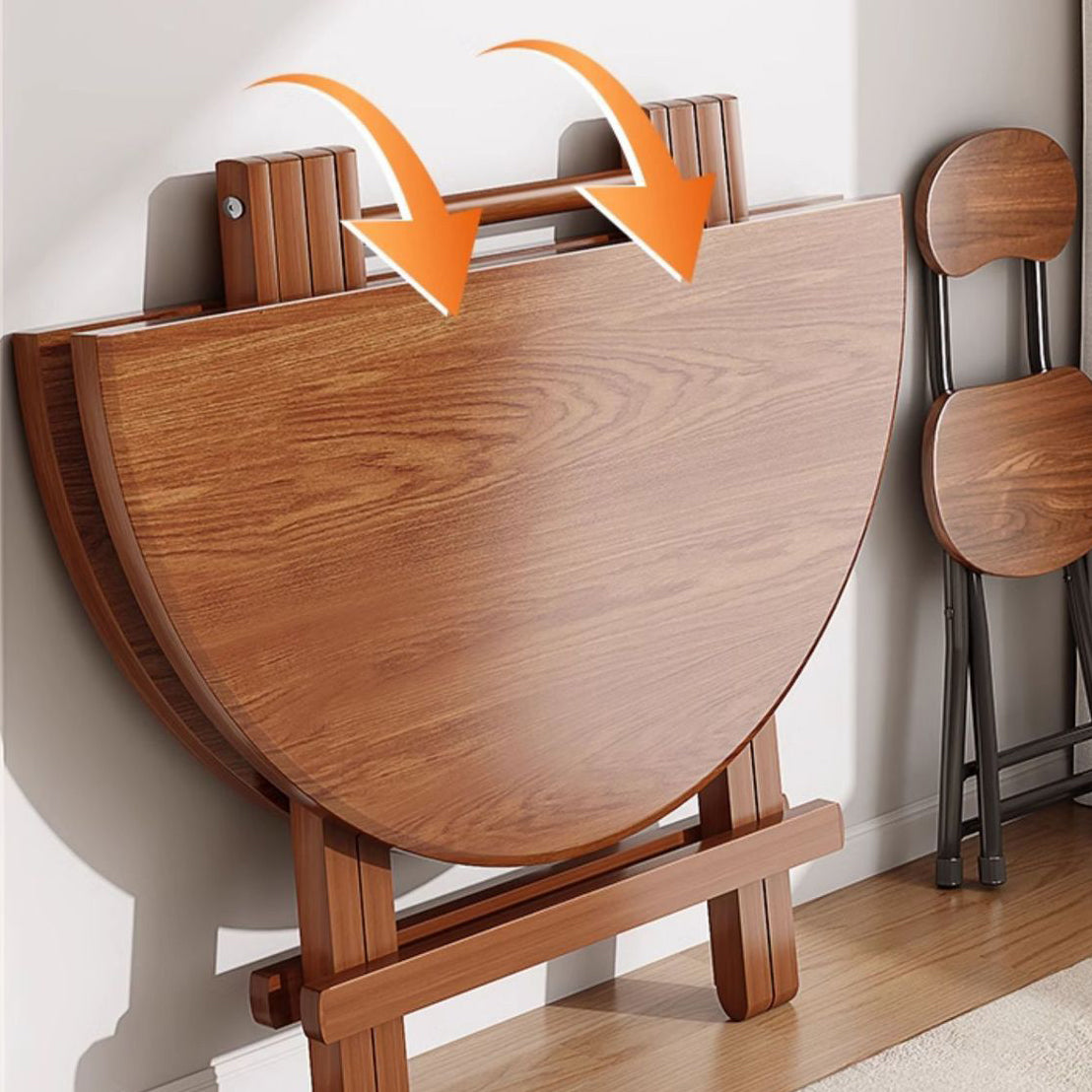 Minimalist Foldable X-Base Round Dining Table for 2-6