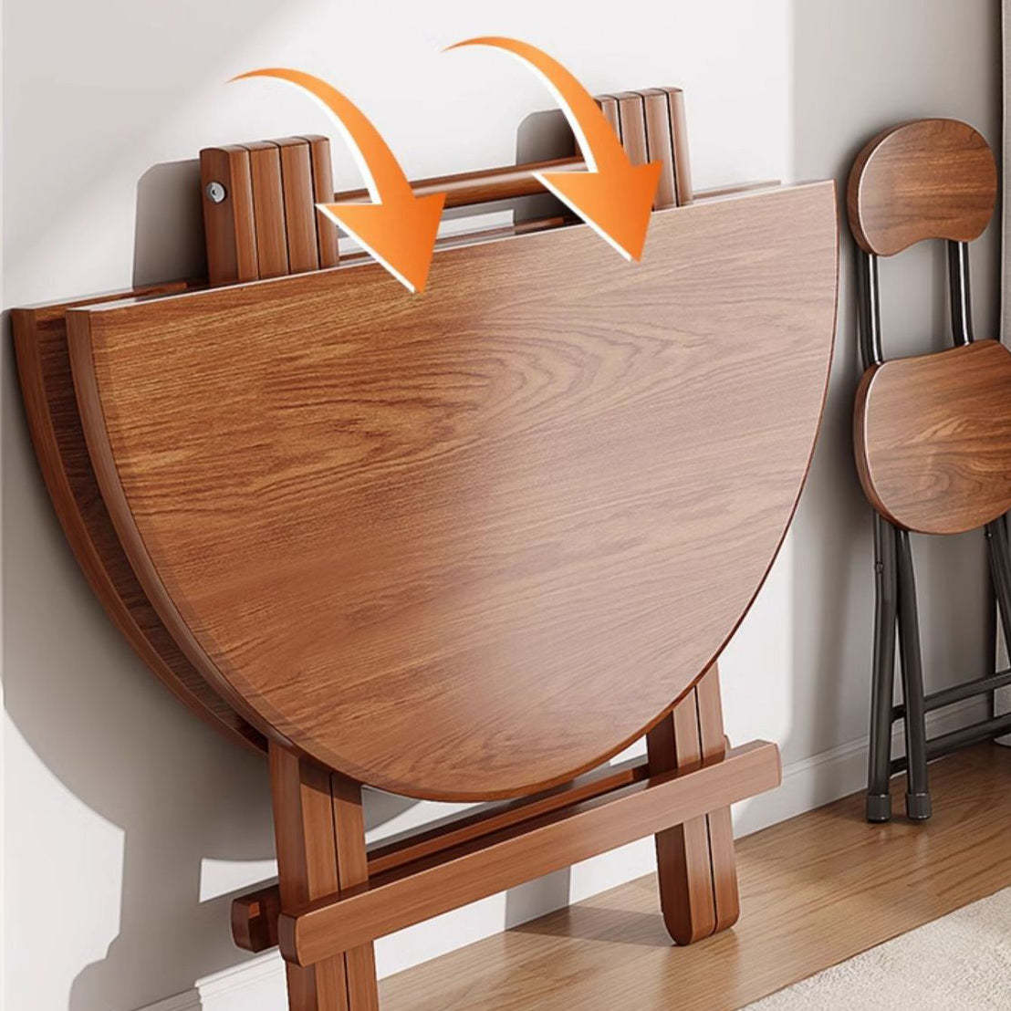 Minimalist Foldable X-Base Round Dining Table for 2-6