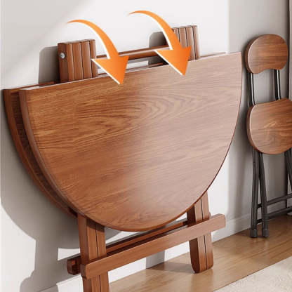 Minimalist Foldable X-Base Round Dining Table for 2-6