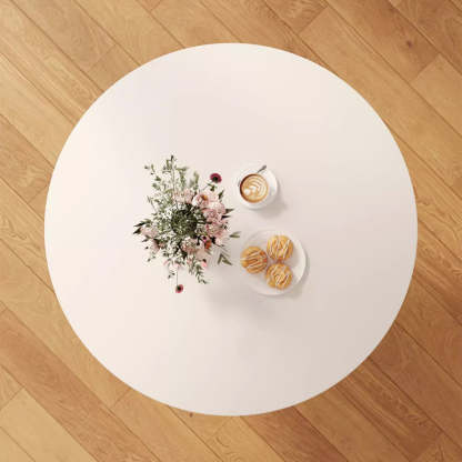 Minimalist Foldable X-Base Iron Round Dining Table — Wood Grain Color / Round