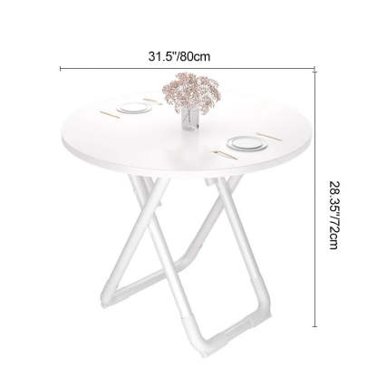 Minimalist Foldable X-Base Iron Round Dining Table — Wood Grain Color / Square