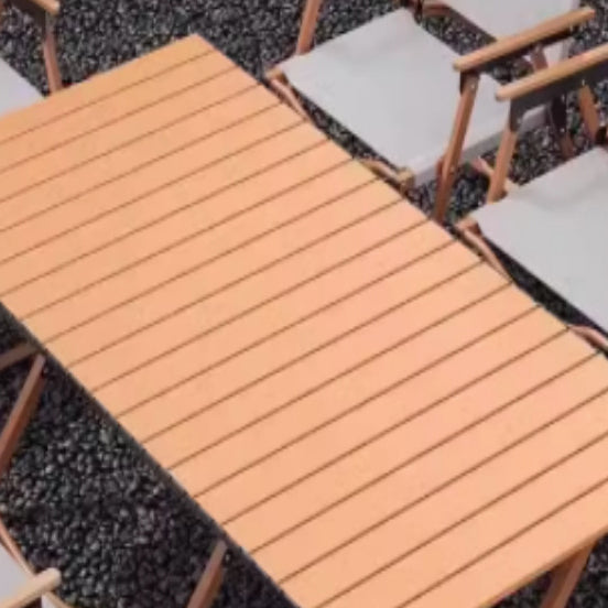 Minimalist Striped Panel Metal Outdoor Coffee Table