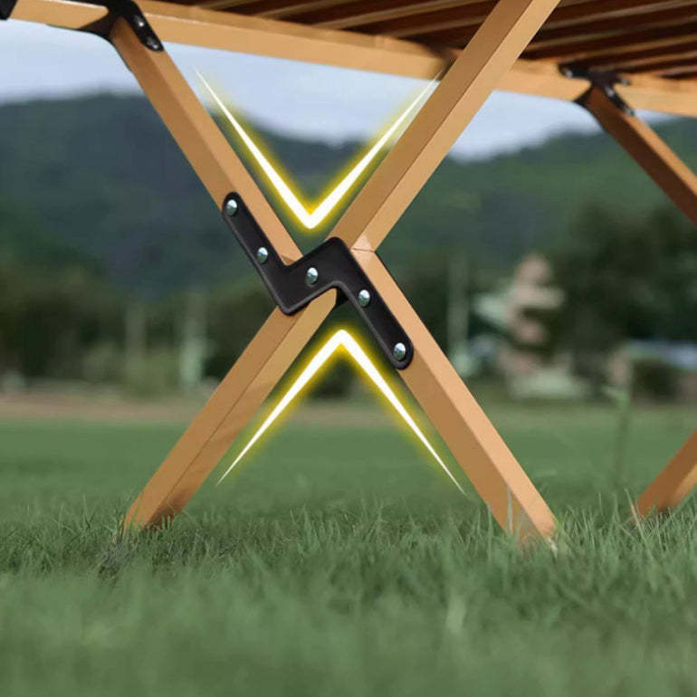 Minimalist Striped Panel Metal Outdoor Coffee Table