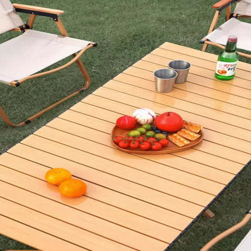 Minimalist Striped Panel Metal Outdoor Coffee Table