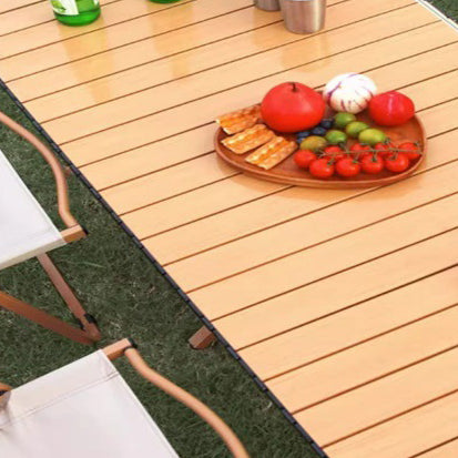 Minimalist Striped Panel Metal Outdoor Coffee Table