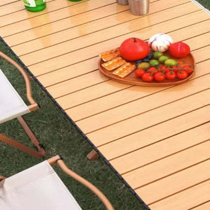 Minimalist Striped Panel Metal Outdoor Coffee Table