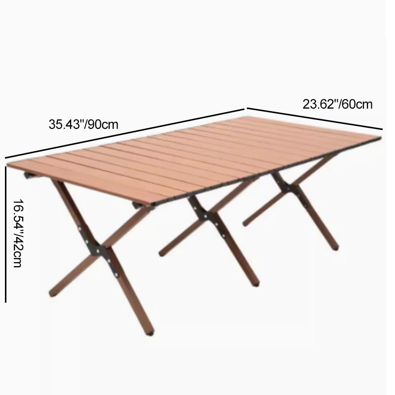 Minimalist Striped Panel Metal Outdoor Coffee Table