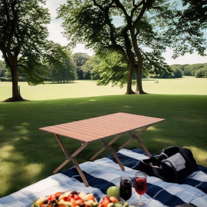Minimalist Striped Panel Metal Outdoor Coffee Table