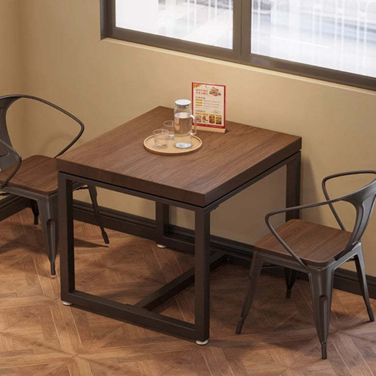 Minimalist square wood metal coffee tables, Lighom — 27.56" L x 27.56" W x 29.53" H