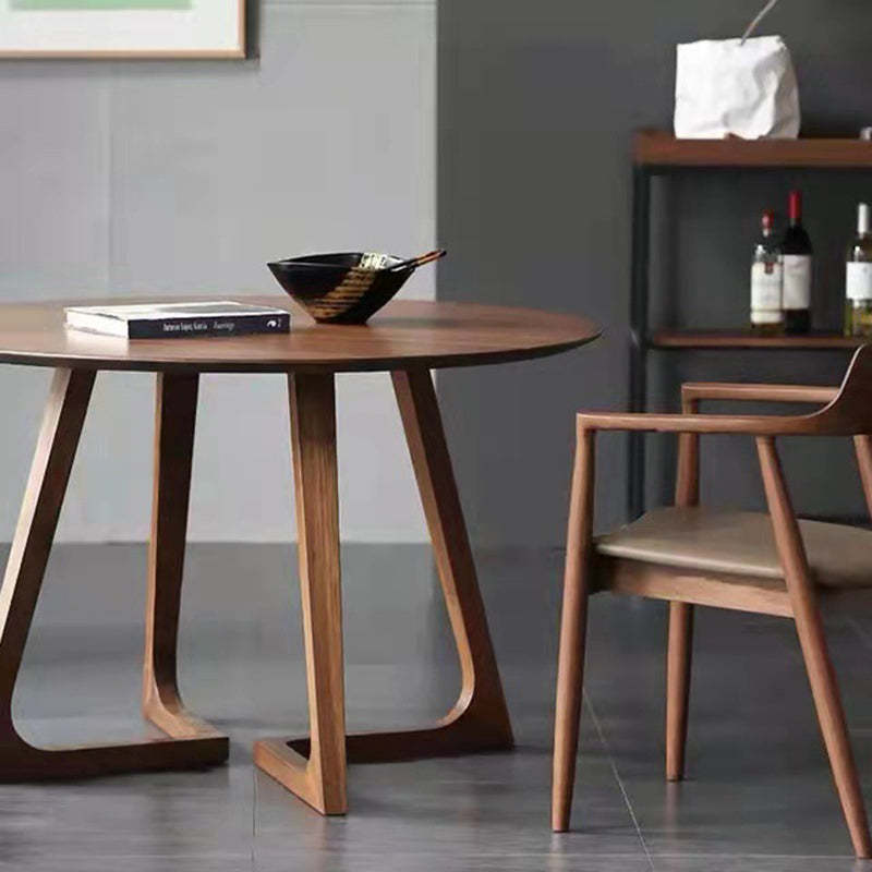 Nordic Round Solid Wood 4-Leg Coffee Table