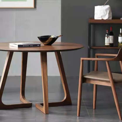Nordic Round Solid Wood 4-Leg Coffee Table